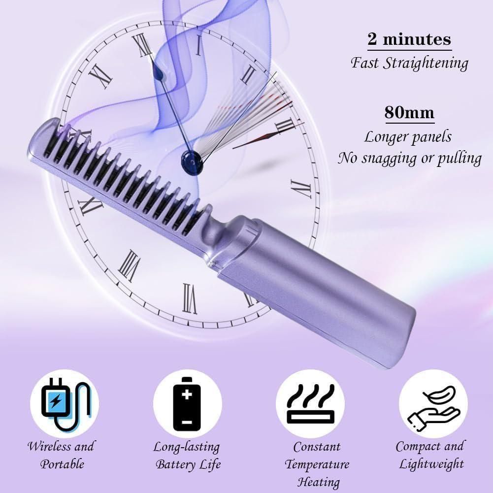Rechargeable Hot Comb Hair Straightener