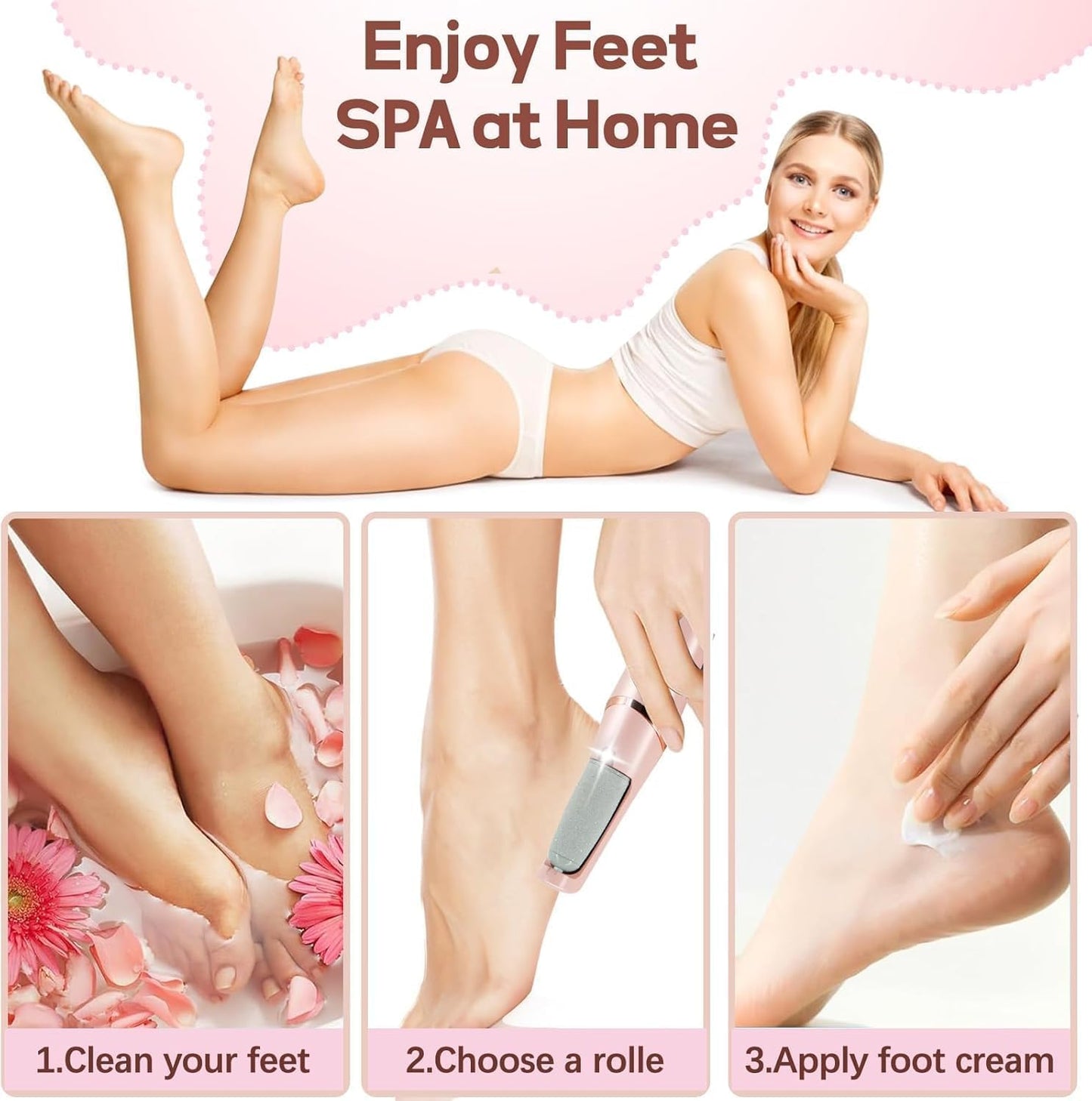 Electronic Cordless Pedicure Callus Dead Skin Remover Polishing Tool